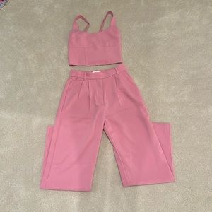 Pink abercrombie set tailored pants with top